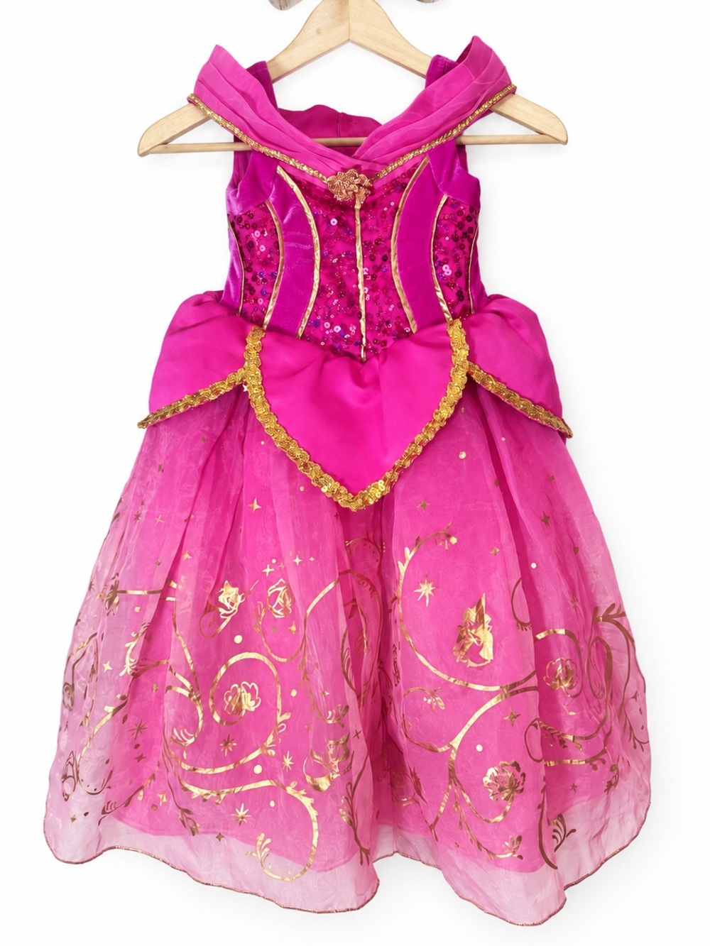 👑 Disney Store Deluxe Costume Dress Sleeping Beauty Aurora Princess Size 4T